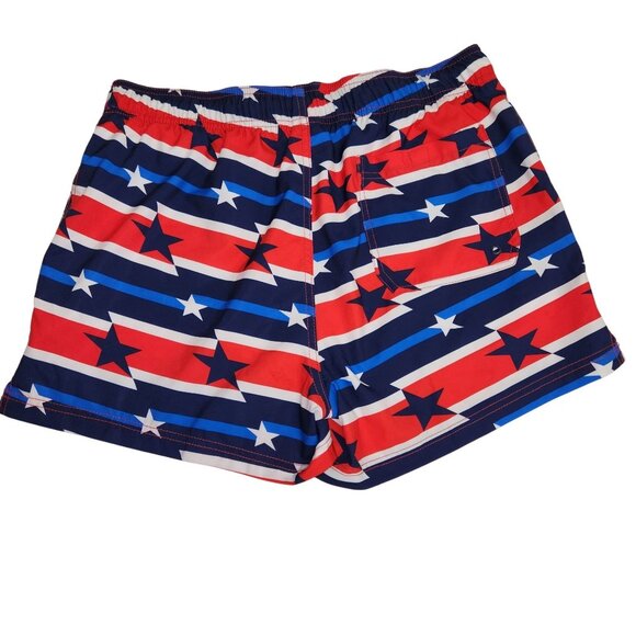 Speedo XL Swim Trunks Star-Spangled Design Red White Blue Elastic Waist 2510 - Picture 2 of 9